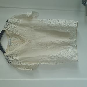 Sandro top silk and lace